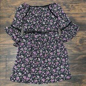 Ransom Black and Purple Floral Kids Dress